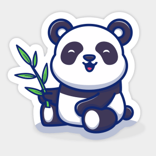 Cute Panda Eat Bamboo Sticker